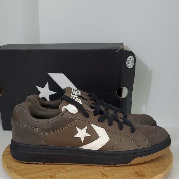 Converse Pro Blaze Classic Smoke Brown Leather Sneakers Unisex M11/ W12.5 NIB - Picture 1 of 12